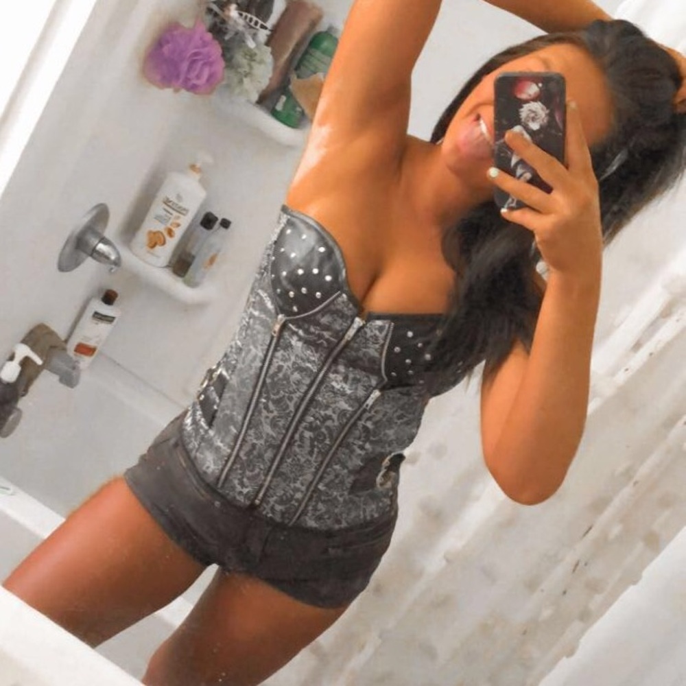 90s grunge lace up corset!